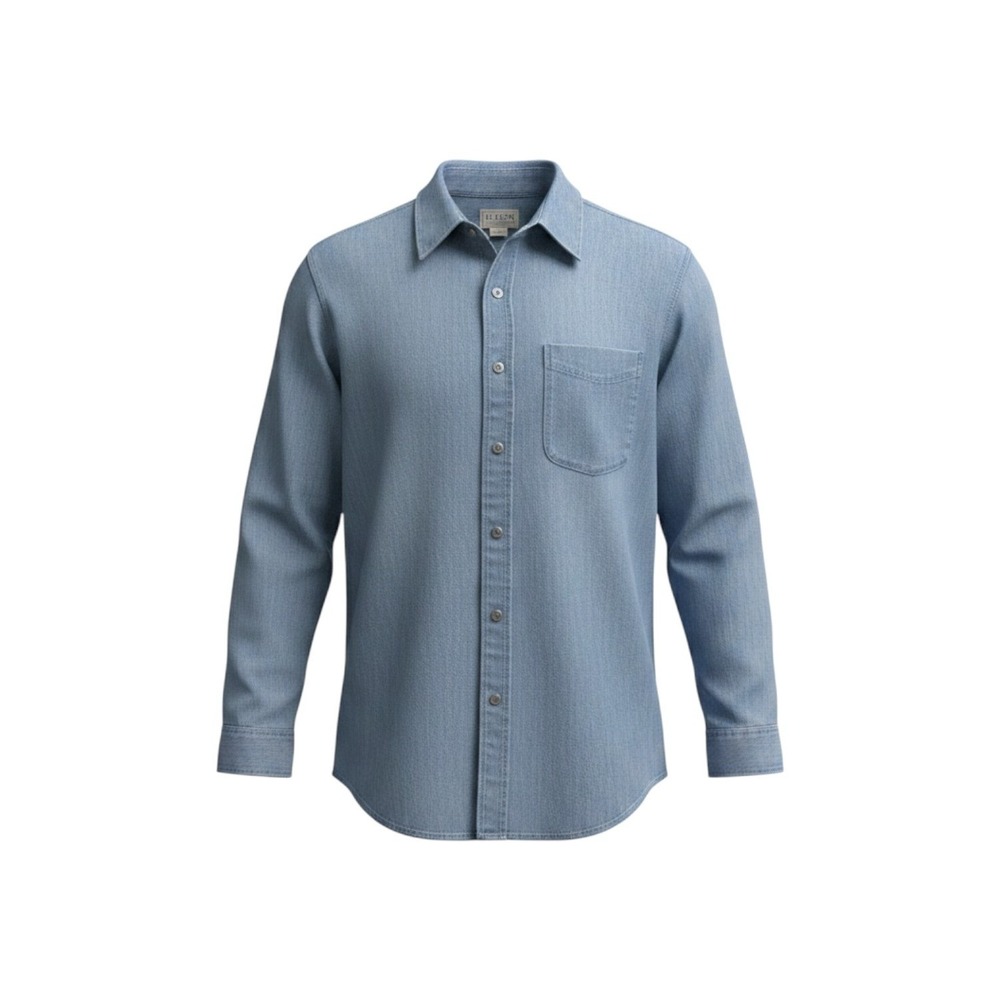 L.L.Bean Men's M‑Tall Denim Shirt – 100% Cotton Button Front Chambray